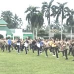 Katanya untuk Pererat Sinergitas..!! Markas Yon Armed 2/105 KS “Digoyang” Senam Sehat..!!